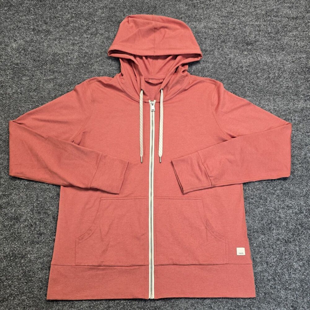 Vuori Halo 2.0 Performance Hoodie Lychee Heather Zip Up Sweatshirt Womens Sz S